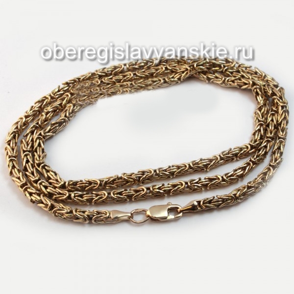 Золотая цепь, плетение лисий хвост, ширина 3 мм